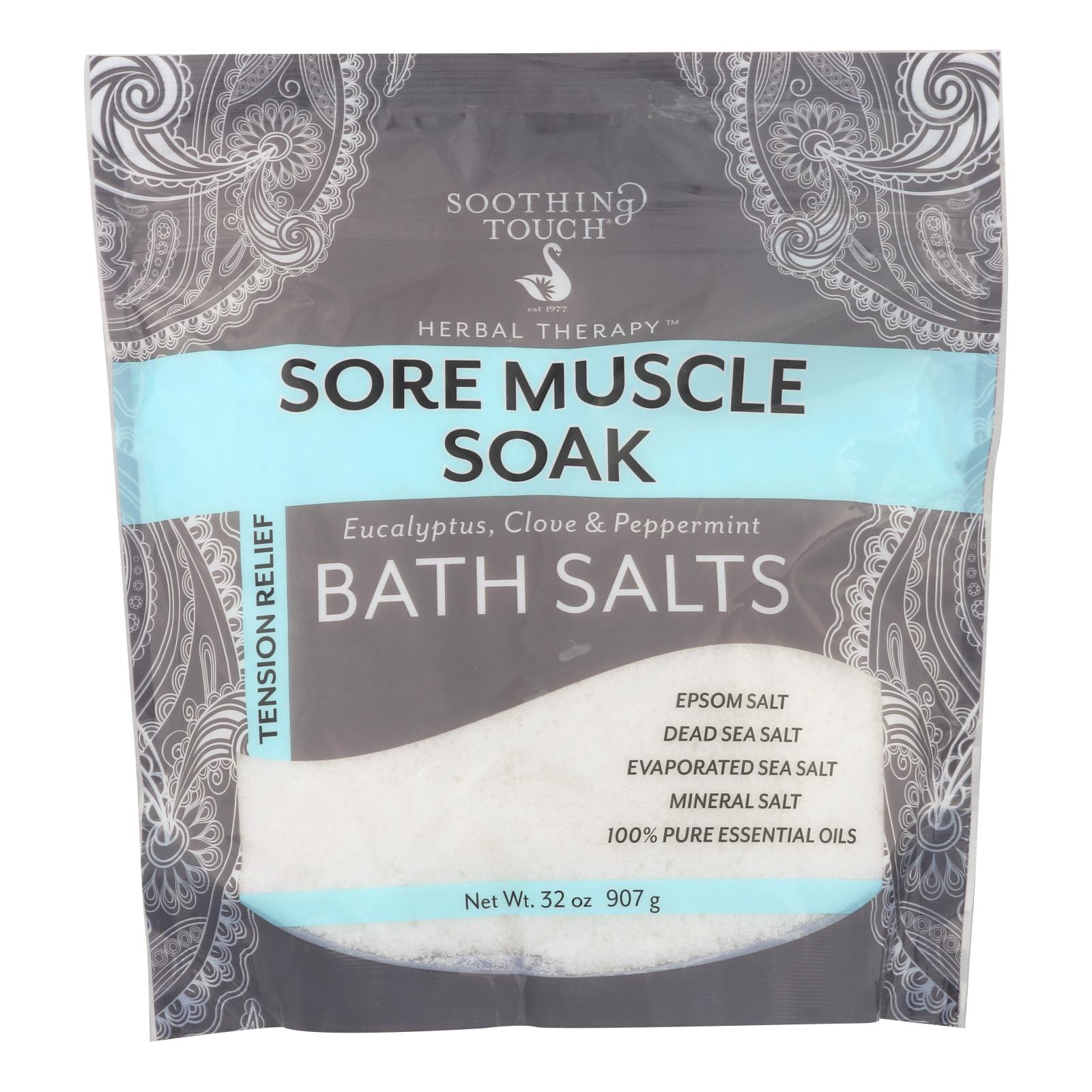Soothing Touch Bath Salts - Sore Muscle Soak - 32 Oz - GreatEagleInc