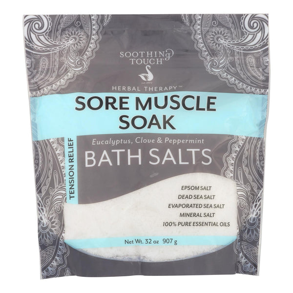 Soothing Touch Bath Salts - Sore Muscle Soak - 32 Oz - GreatEagleInc