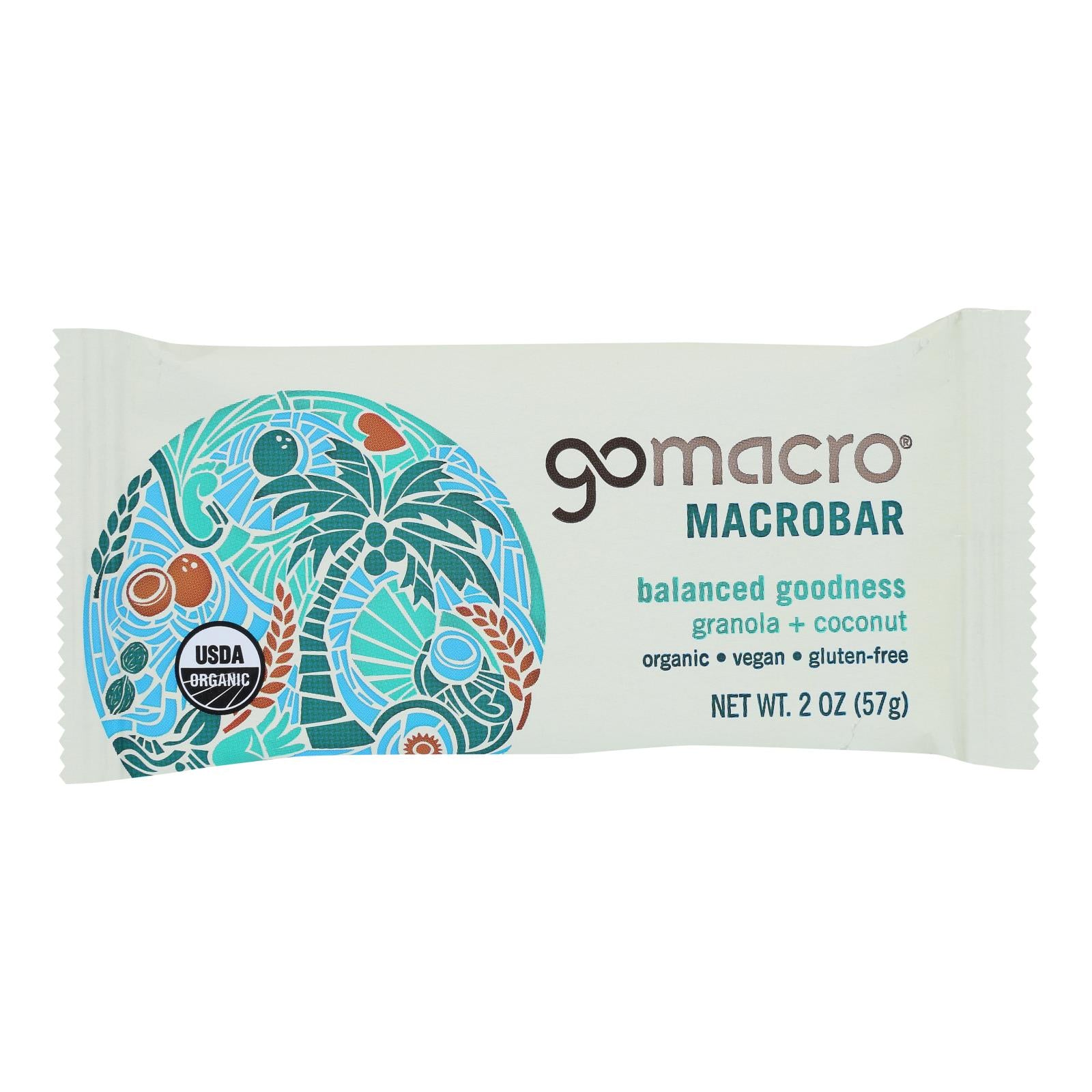 Gomacro Organic Macrobar - Granola With Coconut - 2 Oz Bars - Case Of 12 - GreatEagleInc