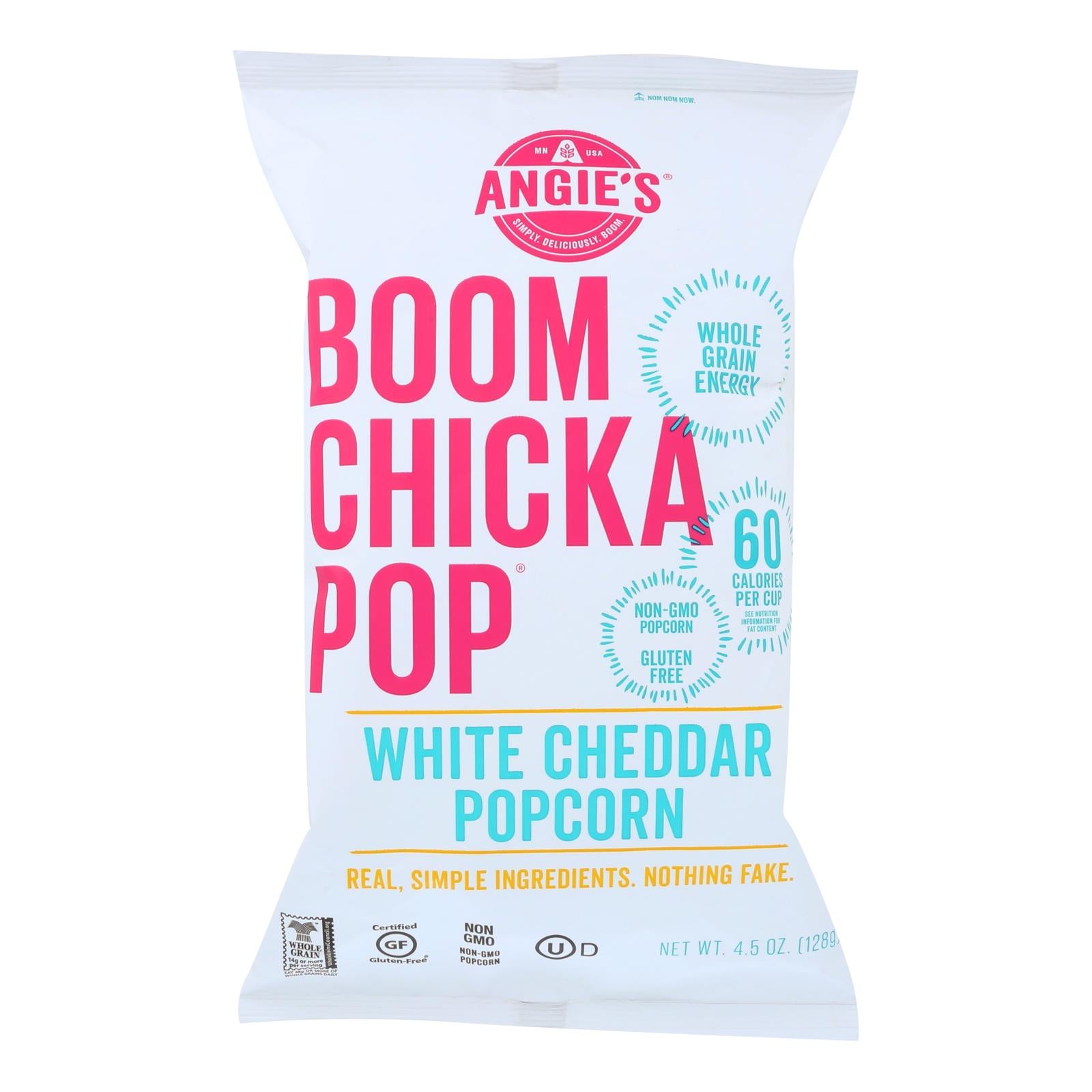 Angie's Kettle Corn Boom Chicka Pop White Cheddar Popcorn - Case Of 12 - 4.5 Oz. - GreatEagleInc