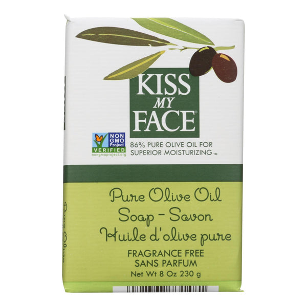 Kiss My Face Bar Soap Pure Olive Oil Fragrance Free - 8 Oz - GreatEagleInc