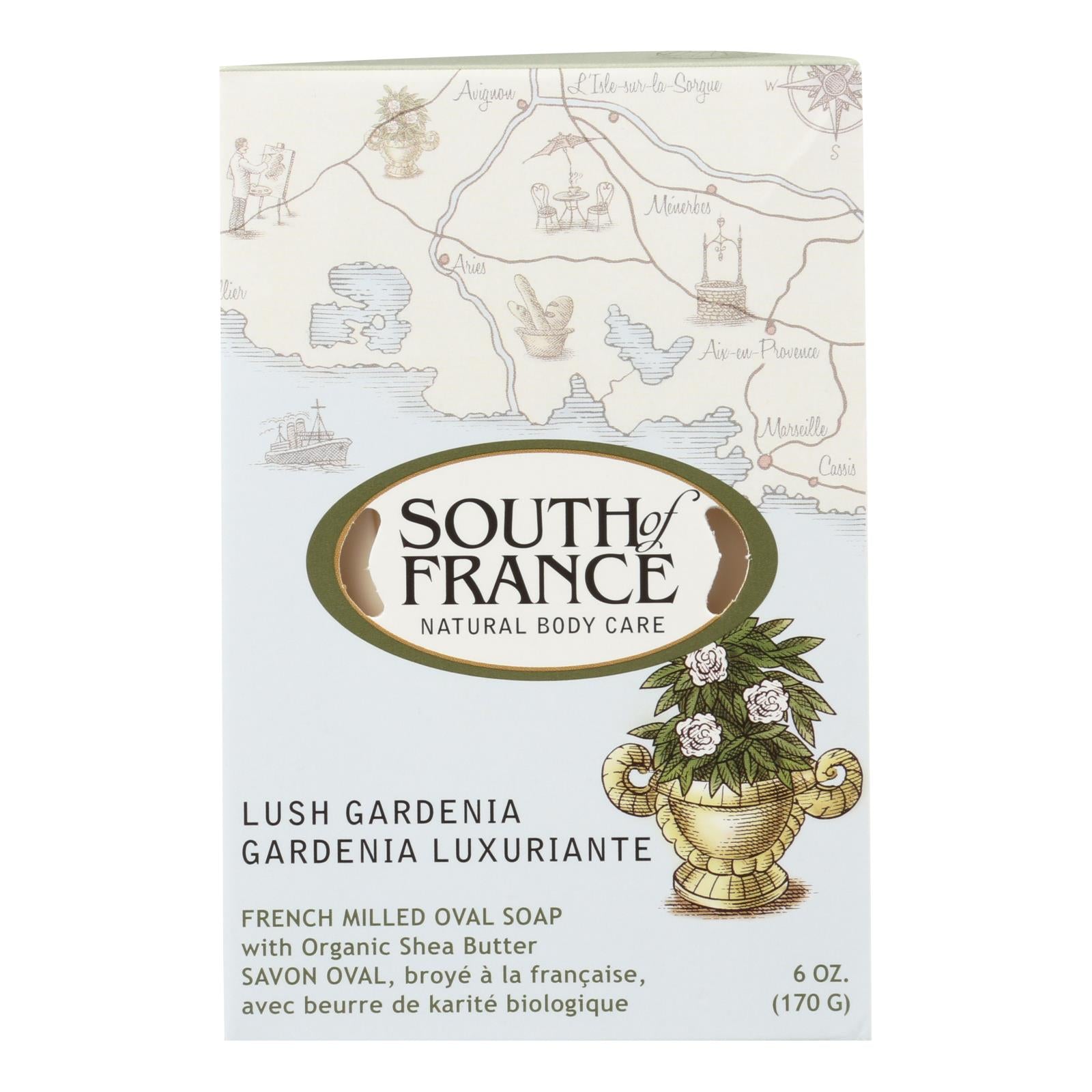 South Of France Bar Soap - Lush Gardenia - 6 Oz - 1 Each - GreatEagleInc