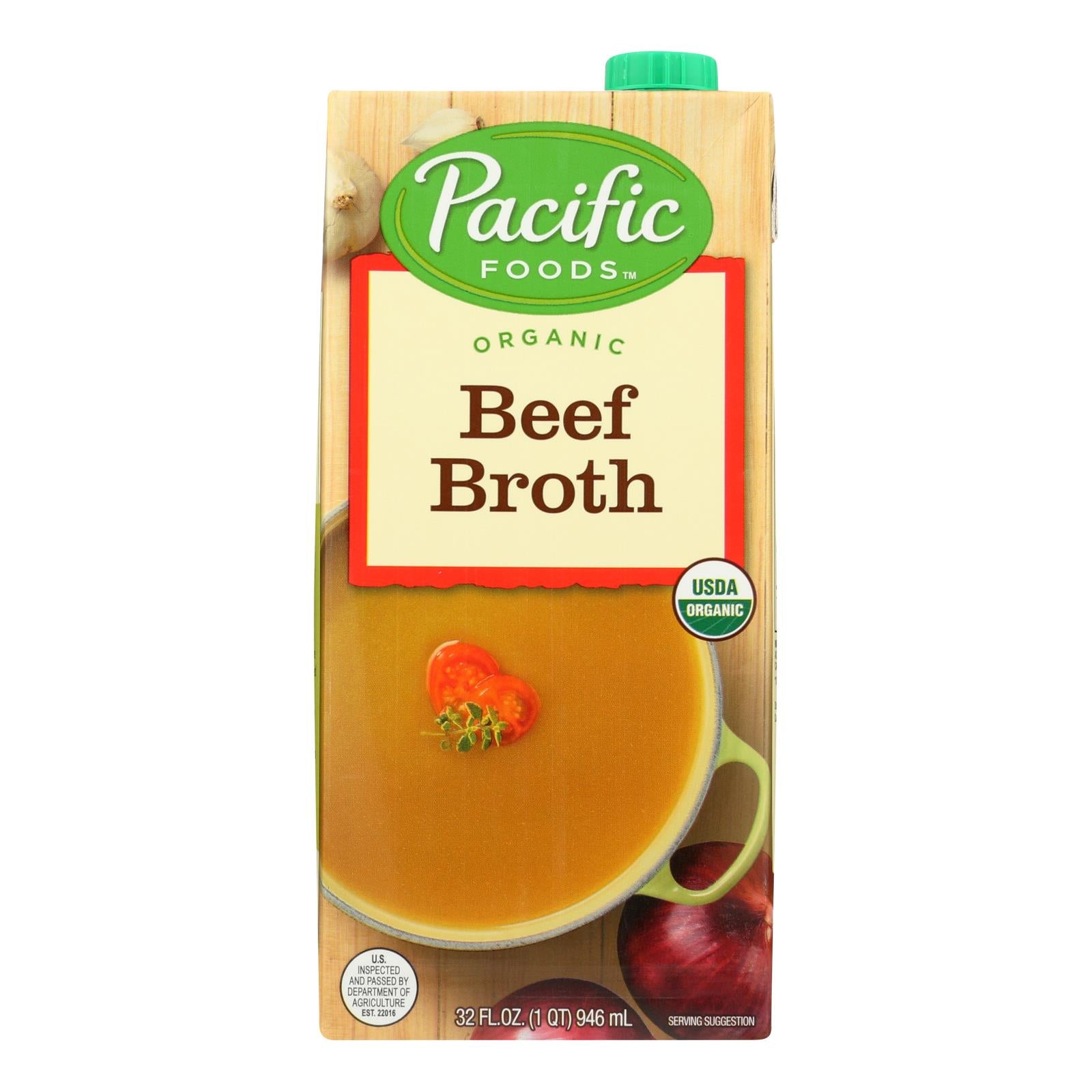 Pacific Natural Foods Beef Broth - Case Of 12 - 32 Fl Oz. - GreatEagleInc