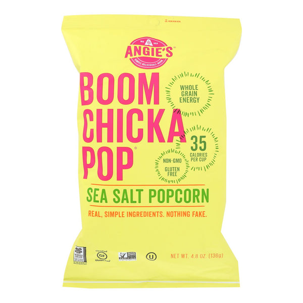 Angie's Kettle Corn Boom Chicka Pop Sea Salt Popcorn - Case Of 12 - 4.8 Oz. - GreatEagleInc
