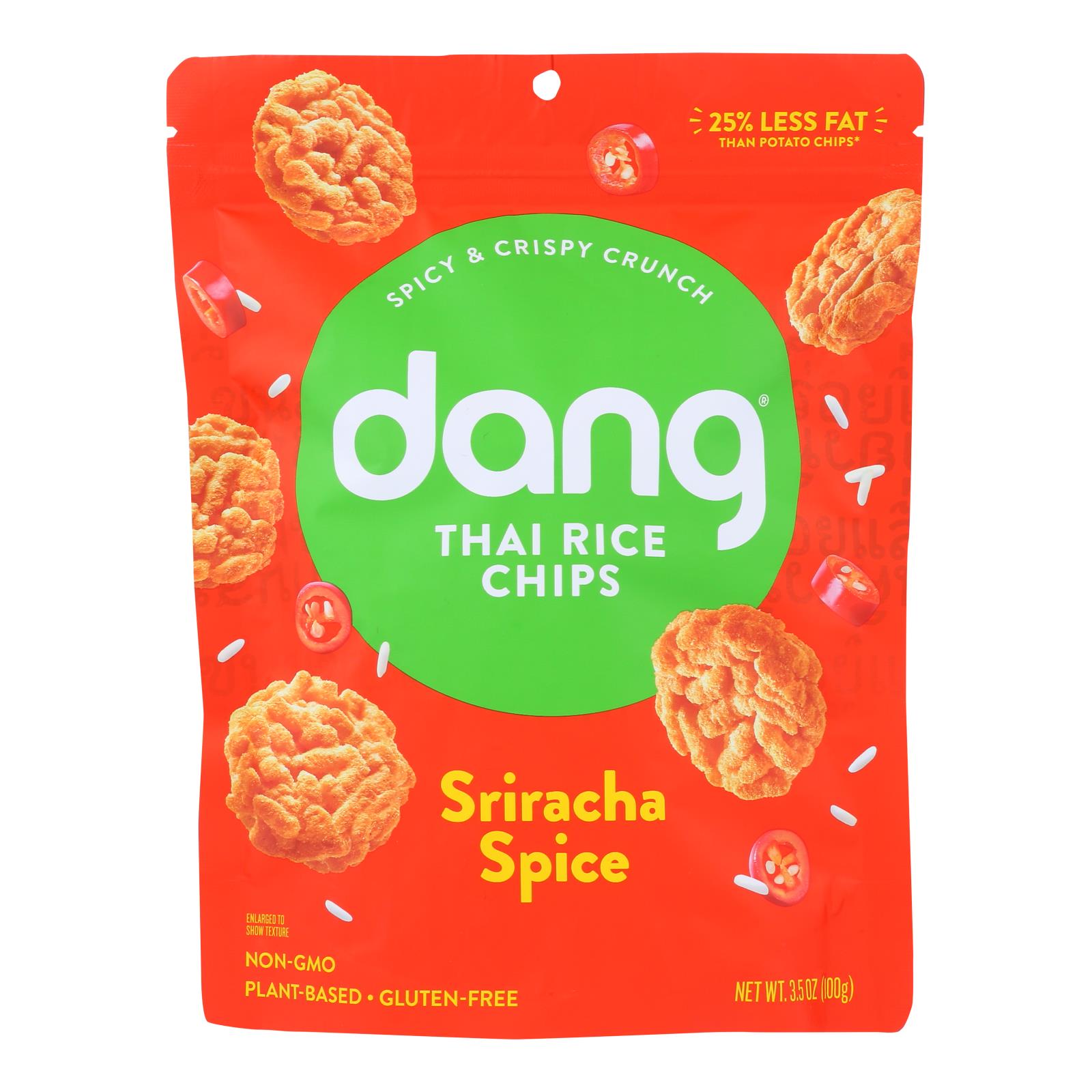 Dang - Sticky Rice Chips - Sriracha - Case Of 12 - 3.50 Oz - GreatEagleInc