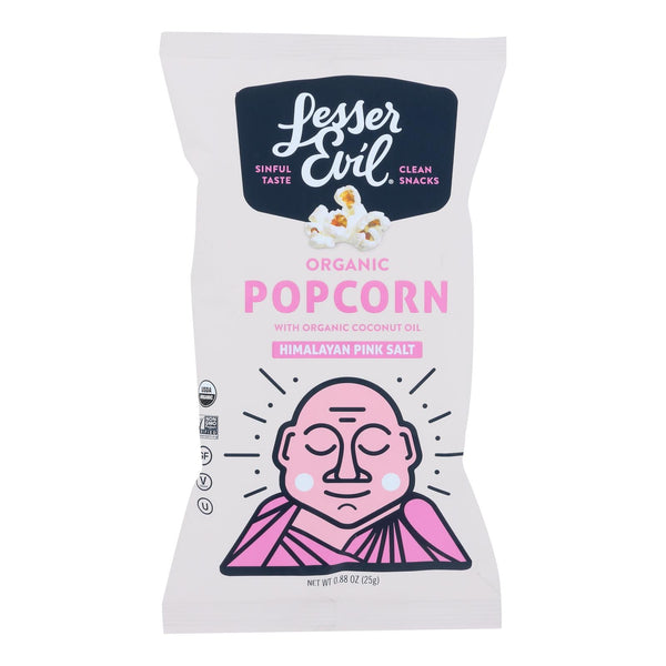 Lesser Evil Popcorn - Organic - Himalayan Pink - .88 Oz - Case Of 18 - GreatEagleInc