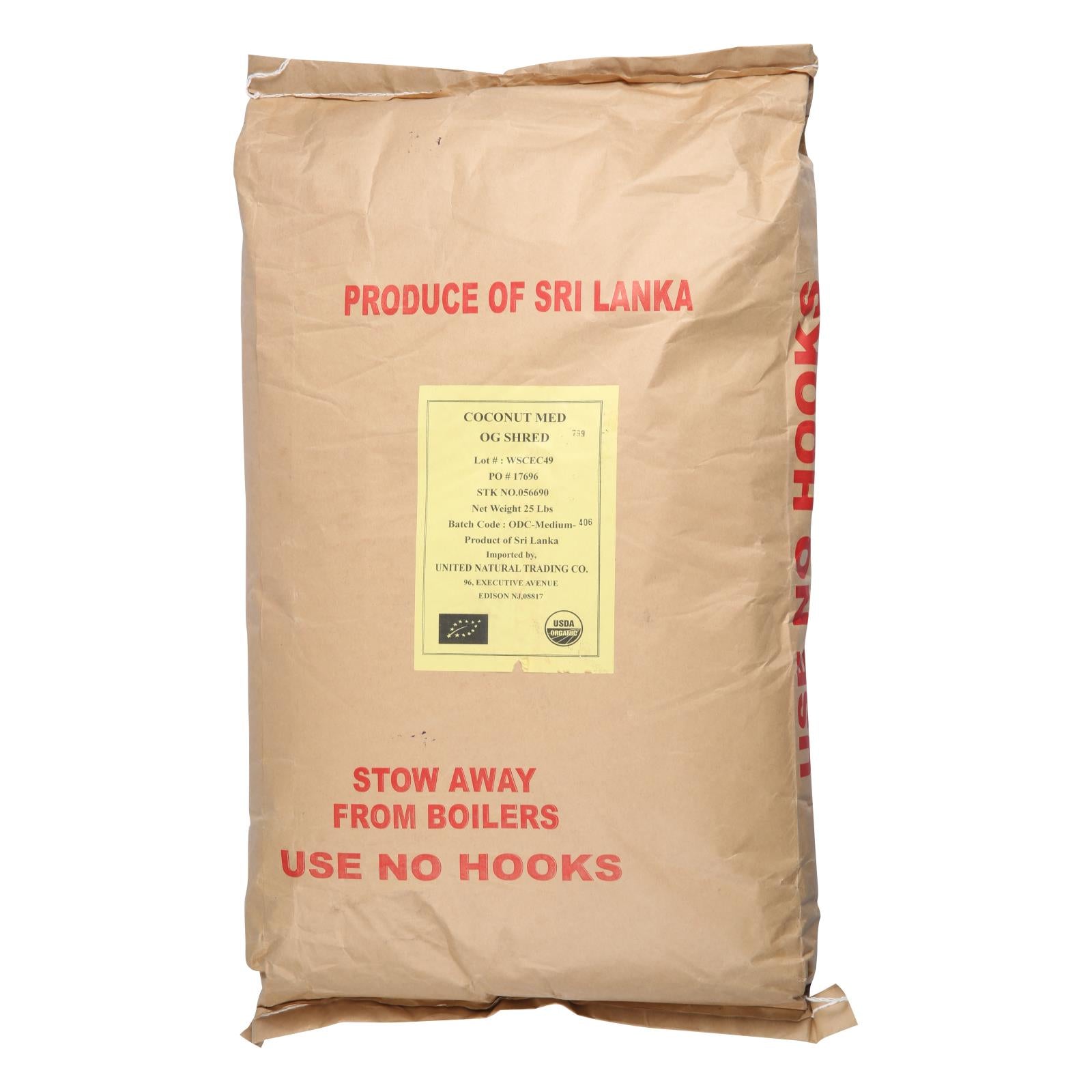 Bulk Dried Fruit - Coconut - Organic - Dried - Shredded - Medium - Unsulphured - Case Of 25 Lbs Default Title