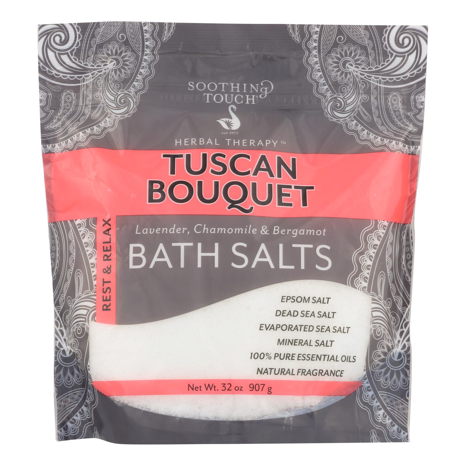 Soothing Touch Bath Salts - Rest & Relax Tuscan Bouquet - 32 Oz - GreatEagleInc