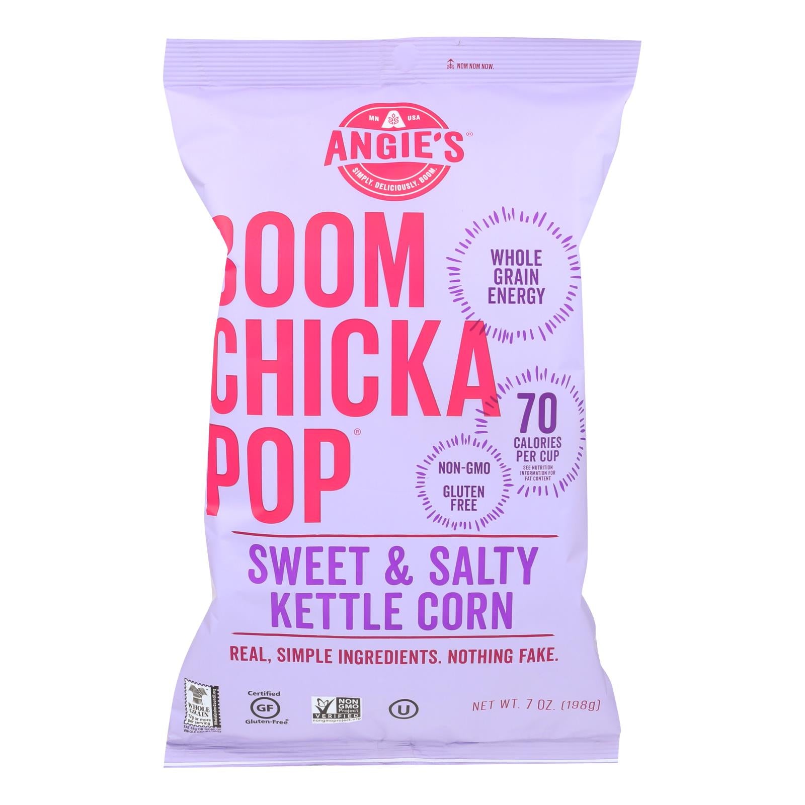 Angie's Kettle Corn Boom Chicka Pop Sweet And Salty Popcorn - Case Of 12 - 7 Oz. - GreatEagleInc