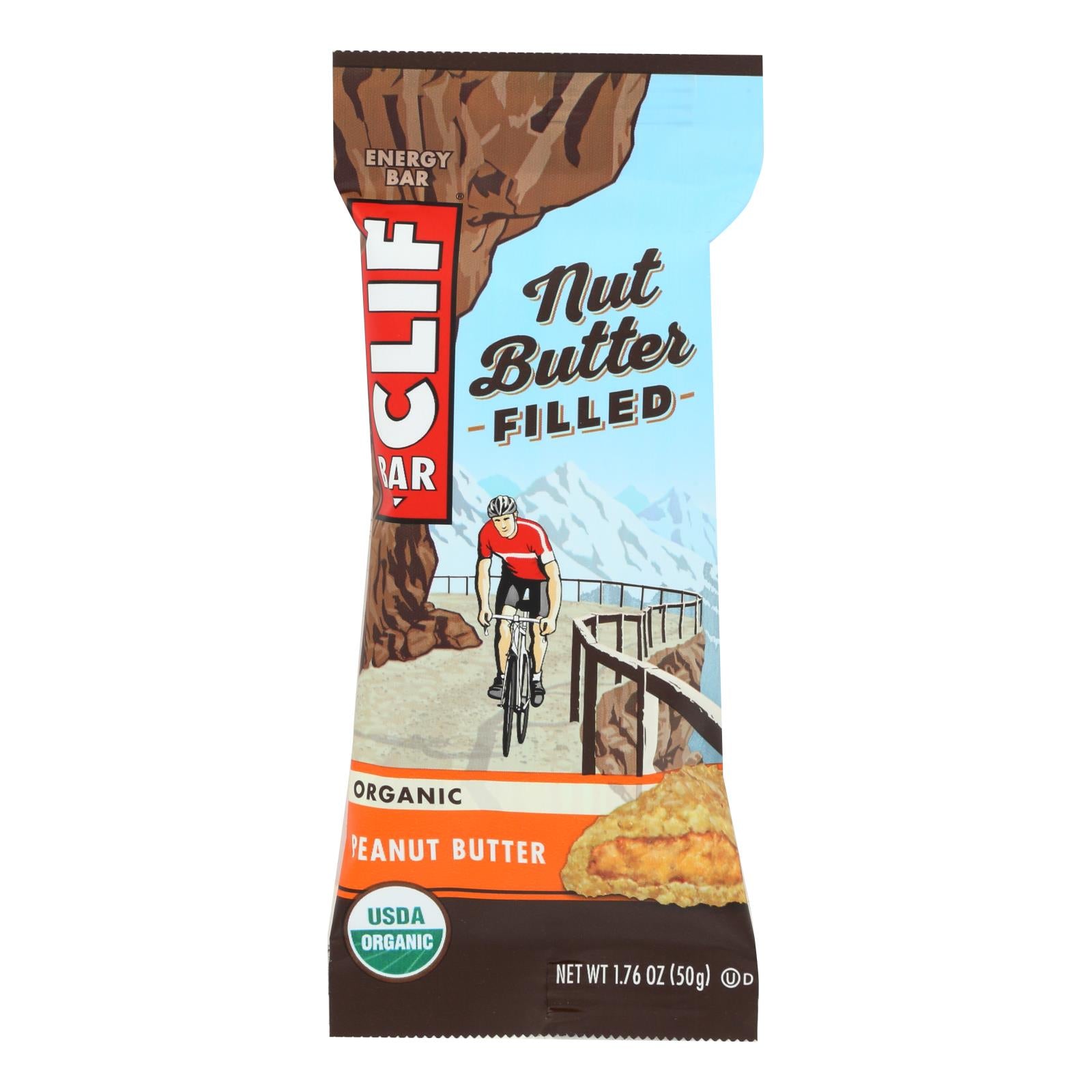 Clif Bar Organic Nut Butter Filled Energy Bar - Peanut Butter - Case Of 12 - 1.76 Oz. - GreatEagleInc