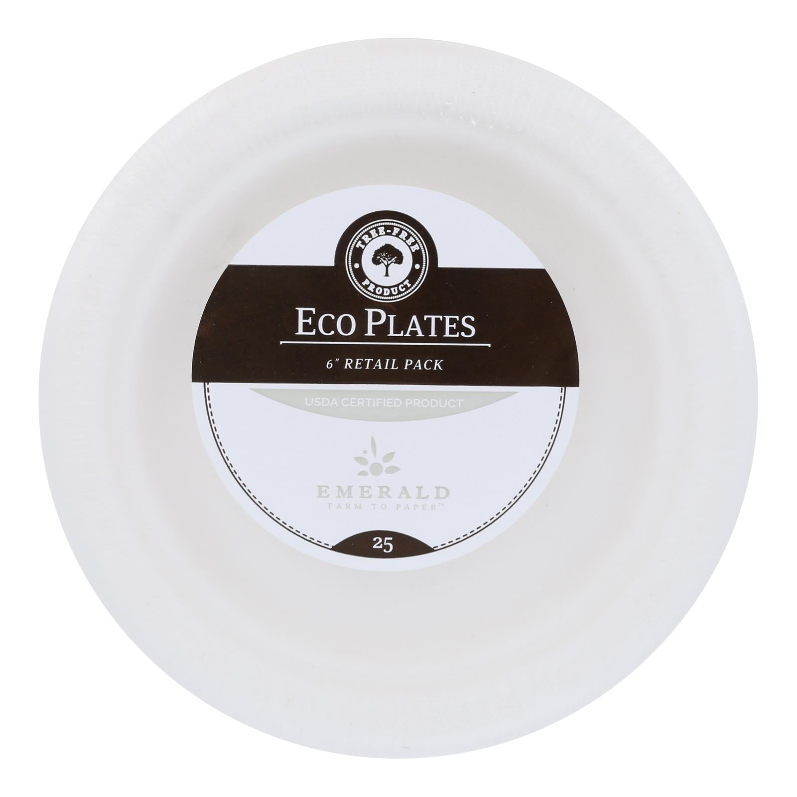 Emerald Brand - Plates Compostable 6in - Cs Of 20-25 Ct - GreatEagleInc