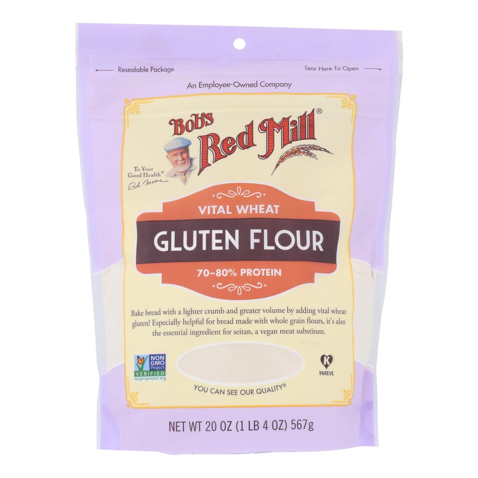 Bob's Red Mill - Flour Gluten - Case Of 4-20 Oz - GreatEagleInc