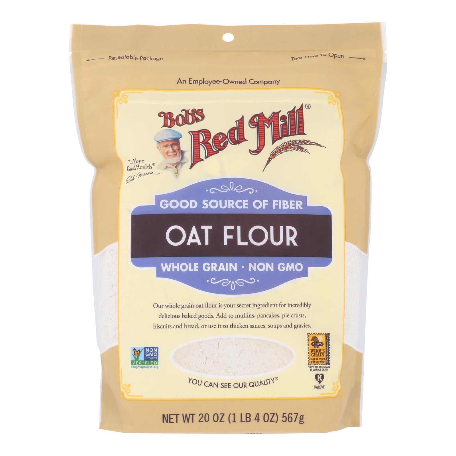 Bob's Red Mill - Flour Oat Whole Grain - Case Of 4-20 Oz - GreatEagleInc