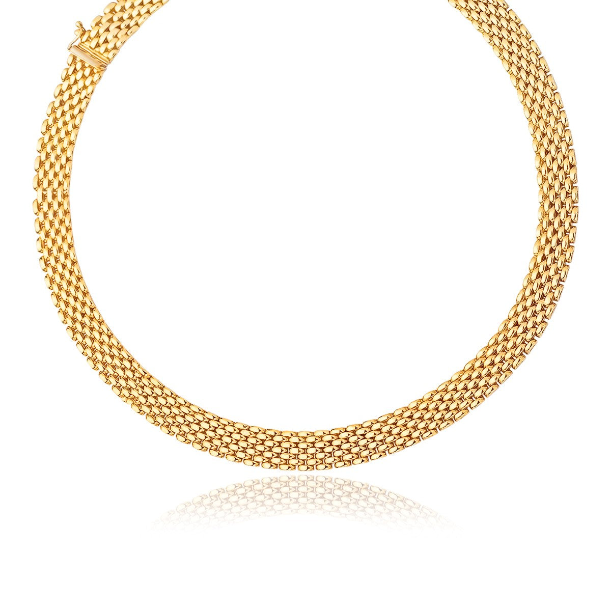 14k Yellow Gold Flexible Panther 9.0mm Line Necklace - 17" - Jewelry