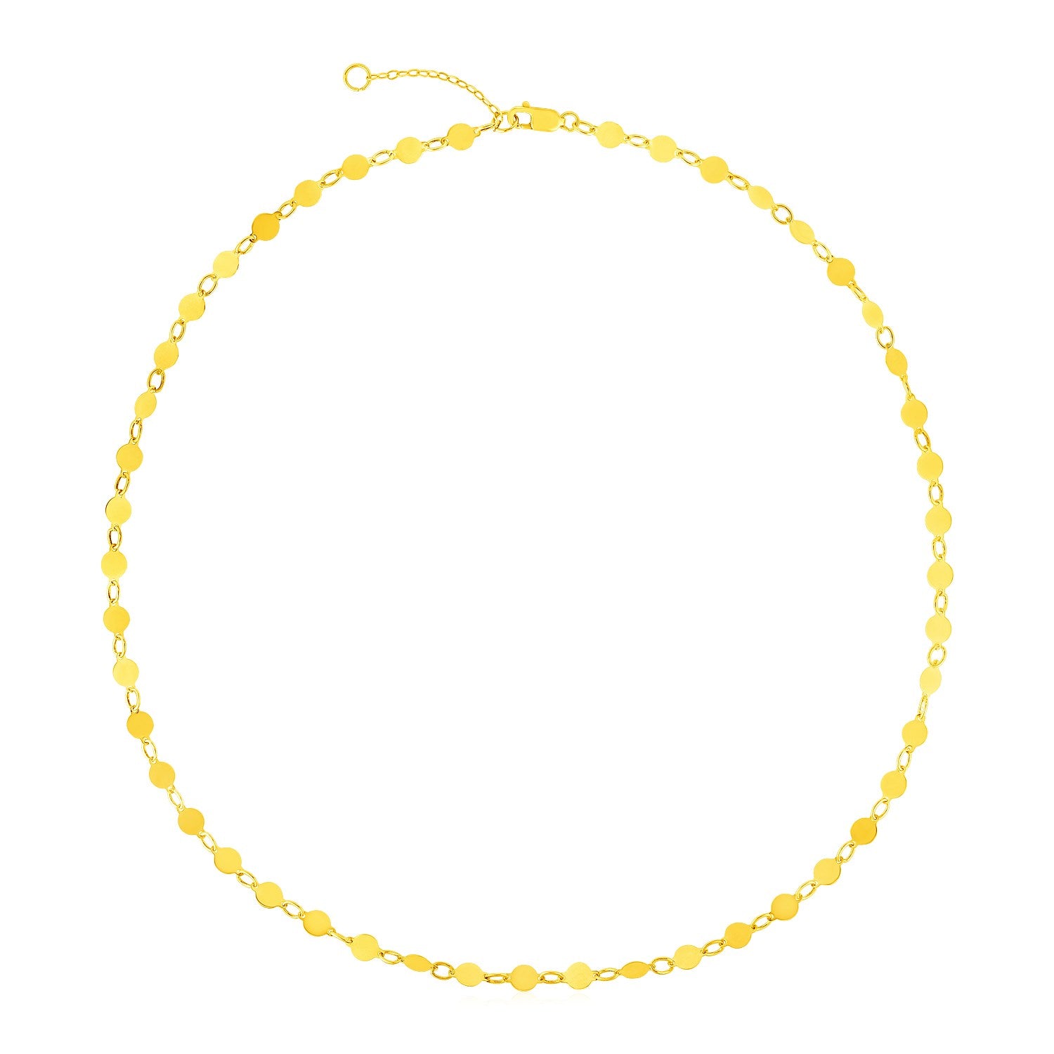 14k Yellow Gold Necklace with Polished Circles 16.25"