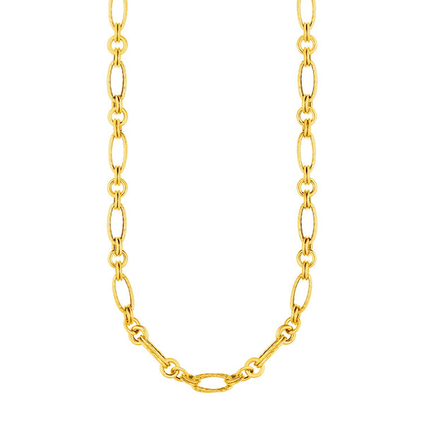 14k Yellow Gold Twisted and Polished Link Necklace - 18" - Apparel & Accessories