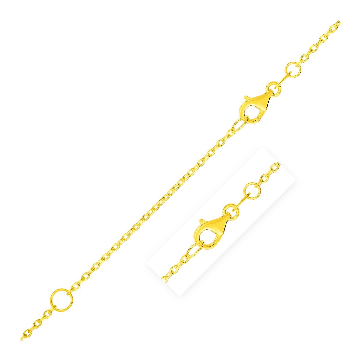 Extendable Cable Chain in 14k Yellow Gold (1.2mm) 18"