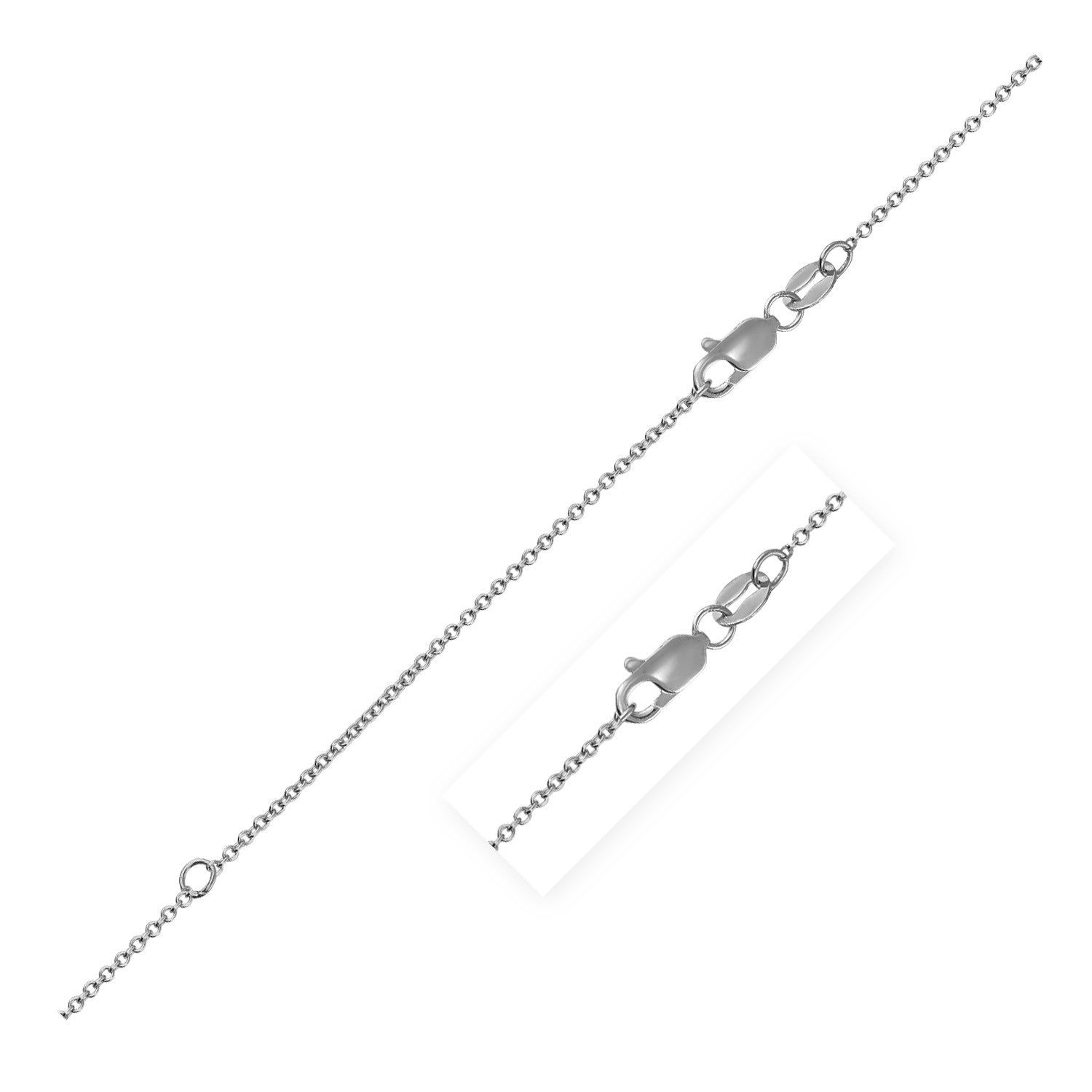 Extendable Cable Chain in 14k White Gold (1.0mm) 18"