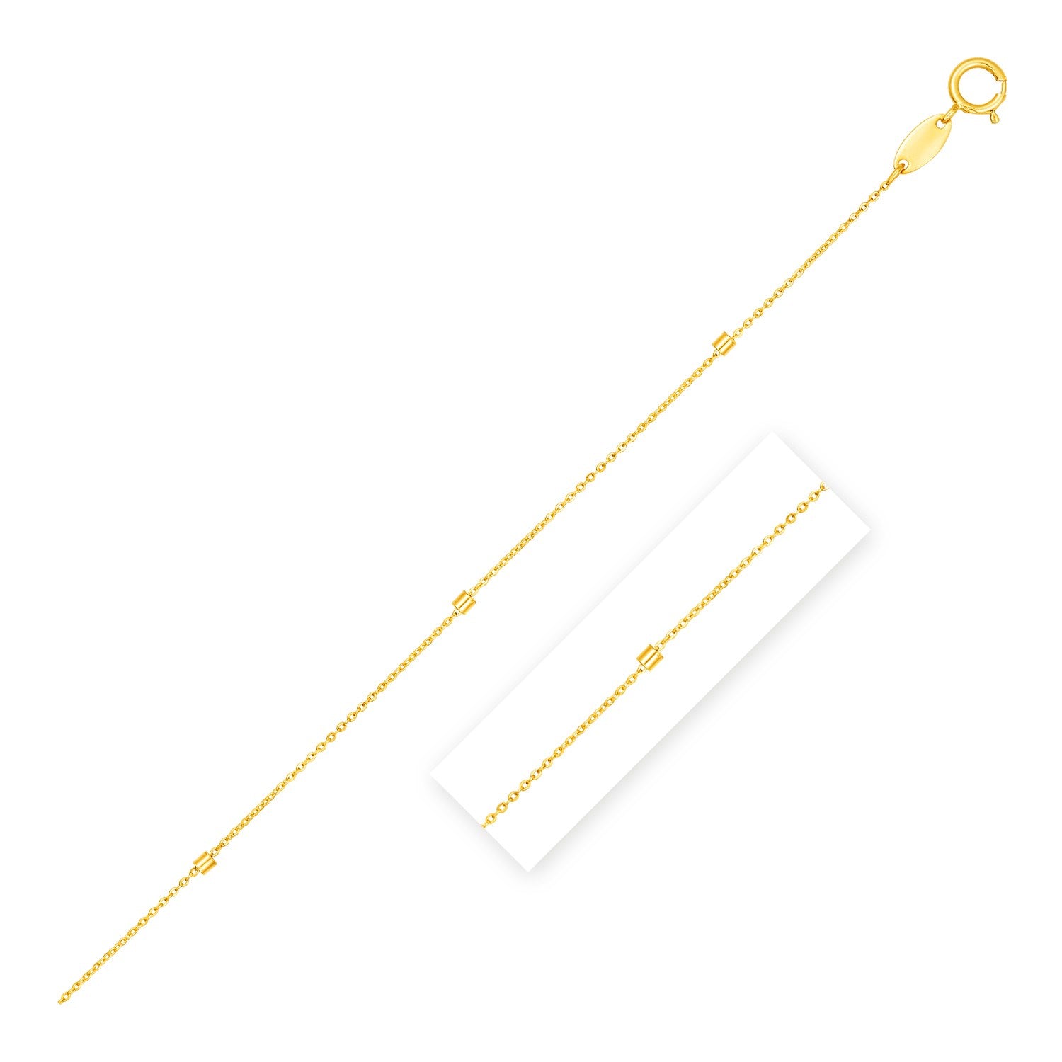Bead Links Pendant Chain in 14k Yellow Gold (1.5mm) - 18" - Jewelry