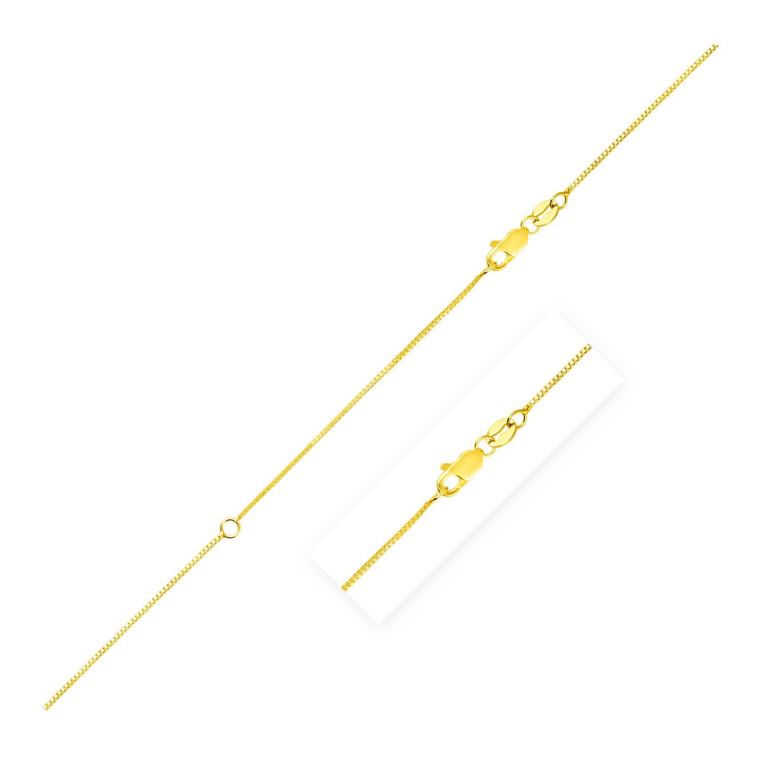 Extendable Box Chain in 14k Yellow Gold (0.7mm) 18"
