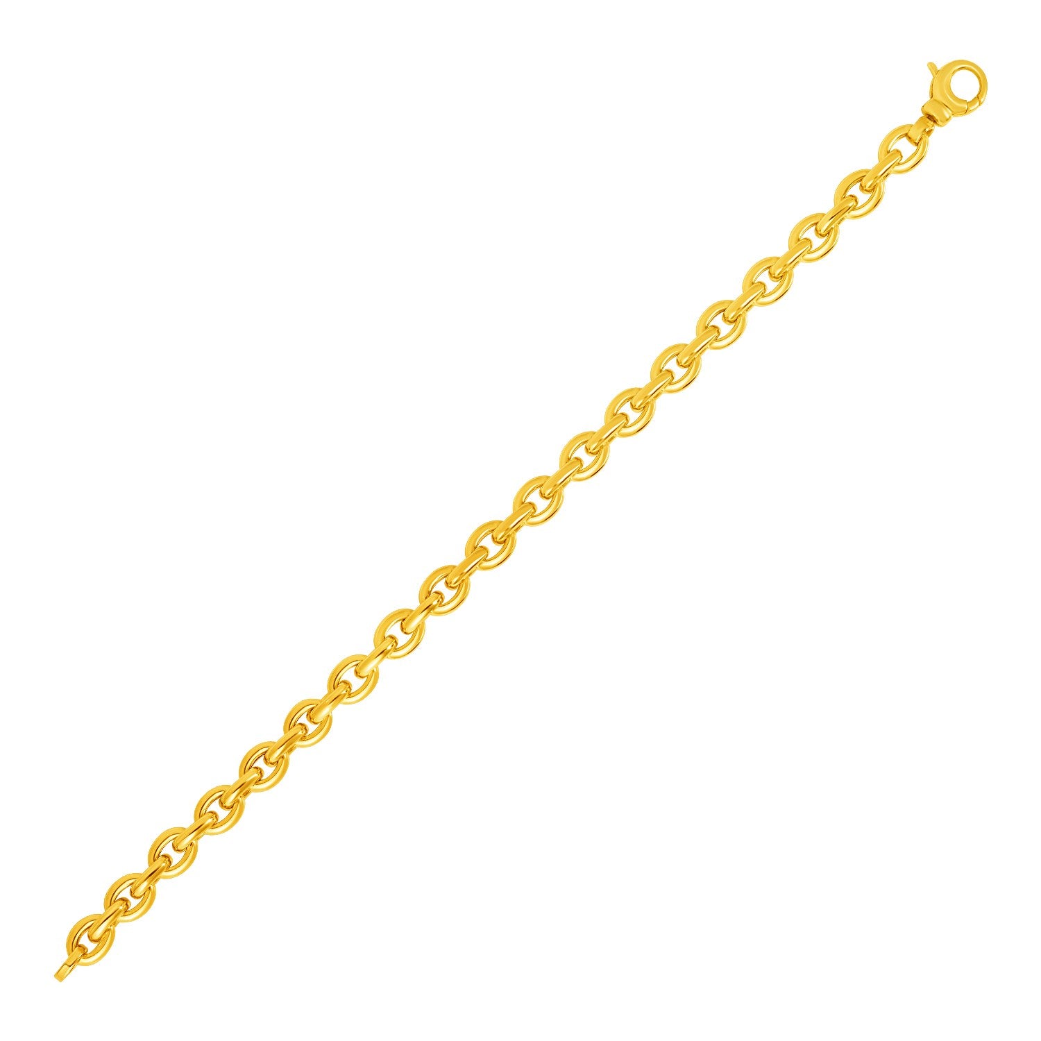 14k Yellow Gold Polished Oval Link Bracelet 7.5"