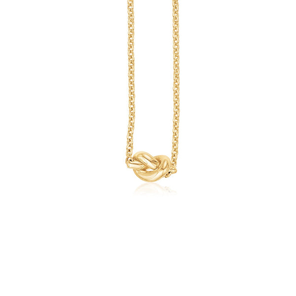 14k Yellow Gold Chain Necklace with Polished Knot - 18" - Apparel & Accessories
