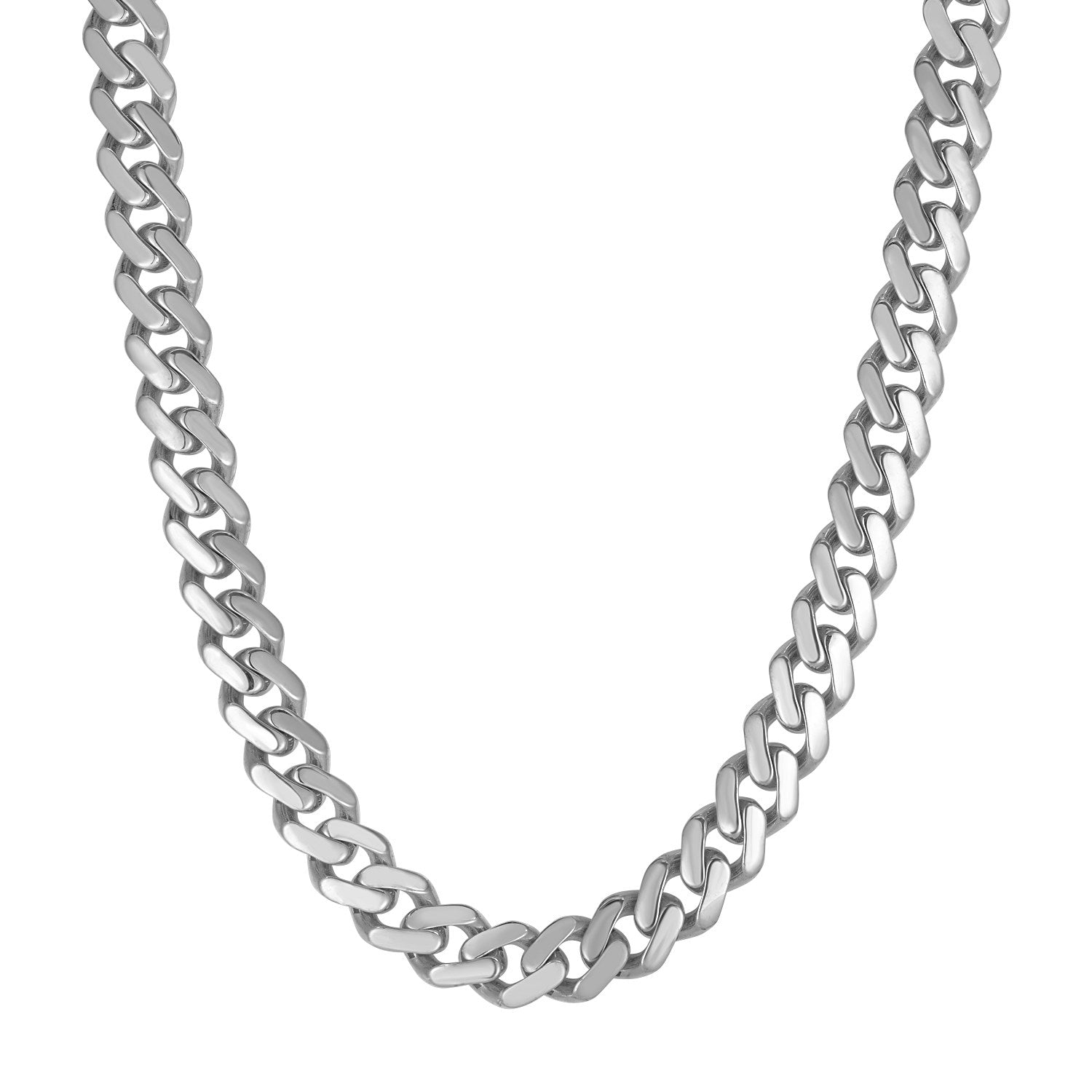 14k White Gold 22 inch Polished Curb Chain Necklace - 22" - Apparel & Accessories