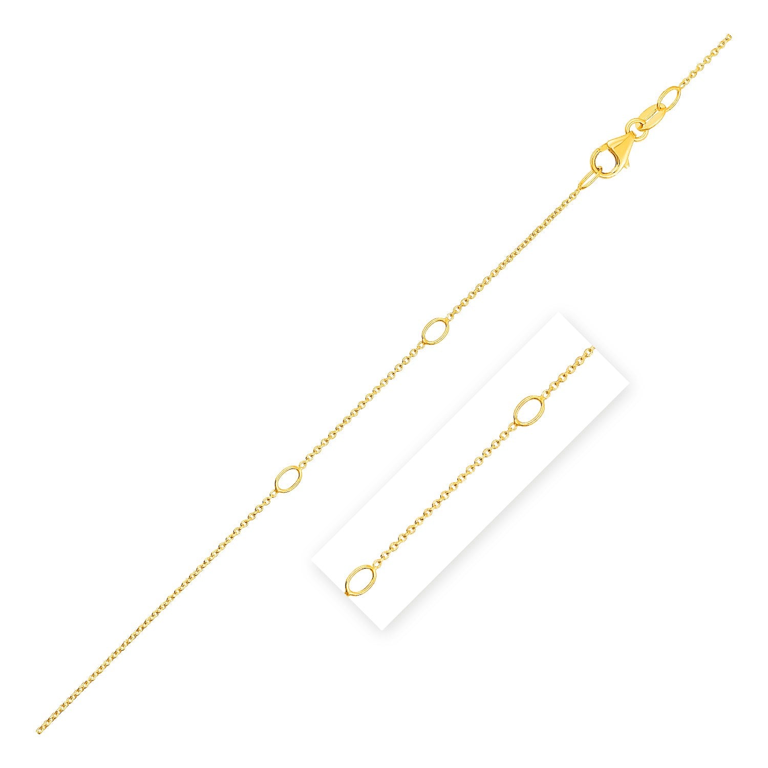 Adjustable Cable Chain in 14k Yellow Gold (1.0mm) 18"