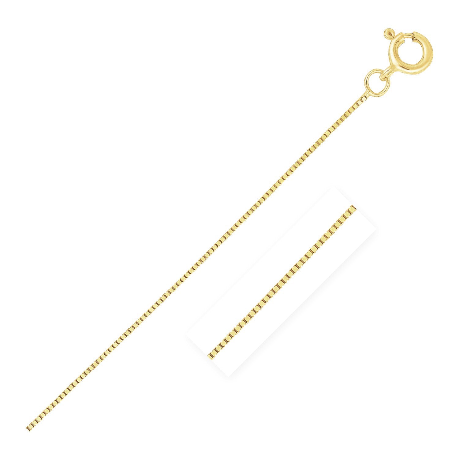 14k Yellow Gold Classic Box Chain 0.4mm - 18" - Apparel & Accessories