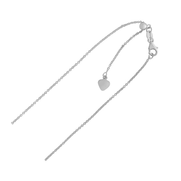 Adjustable Cable Chain in 14k White Gold (1.0mm) - 22" - Apparel & Accessories