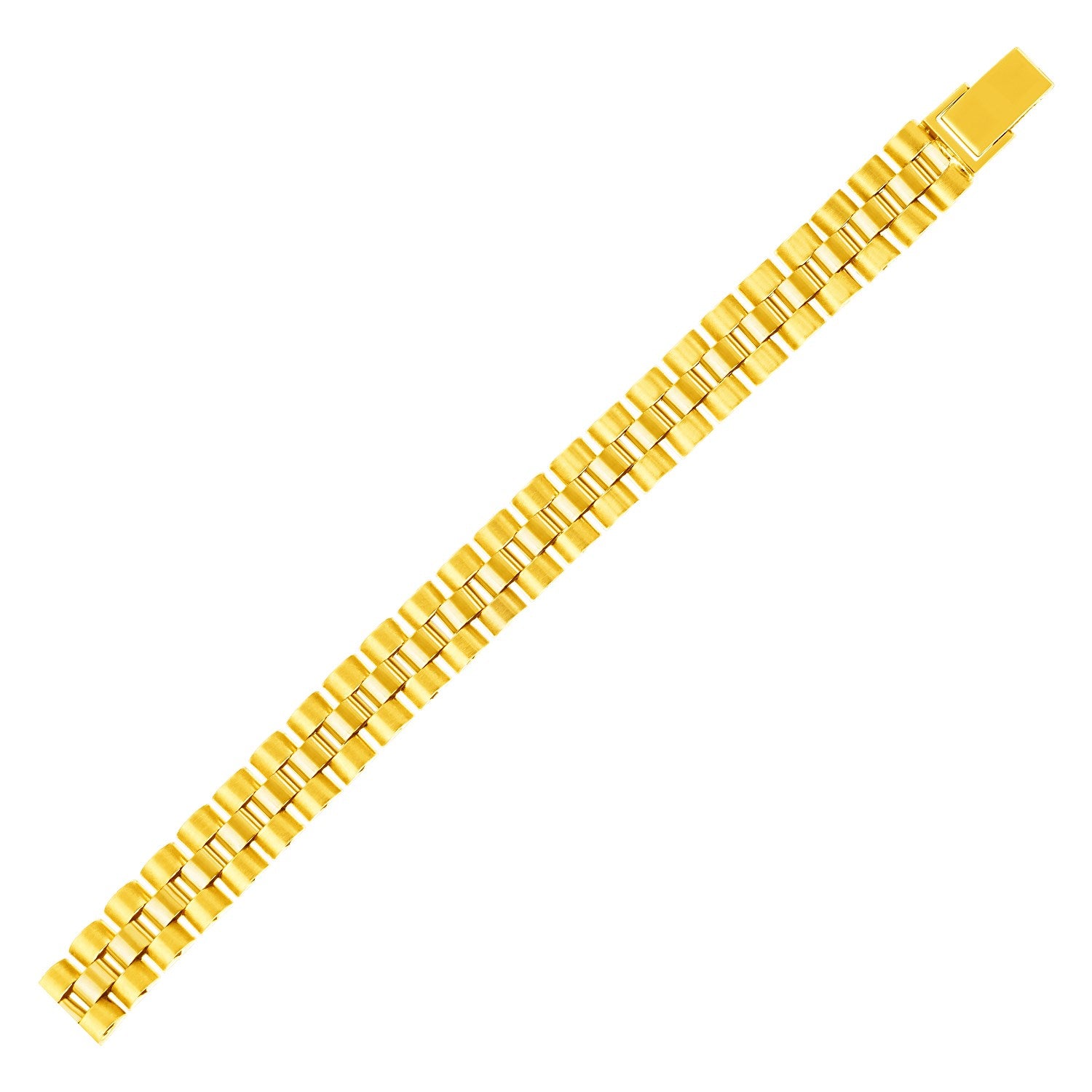 14k Yellow Gold Mens Panther Link Bracelet - 8.5" - Apparel & Accessories