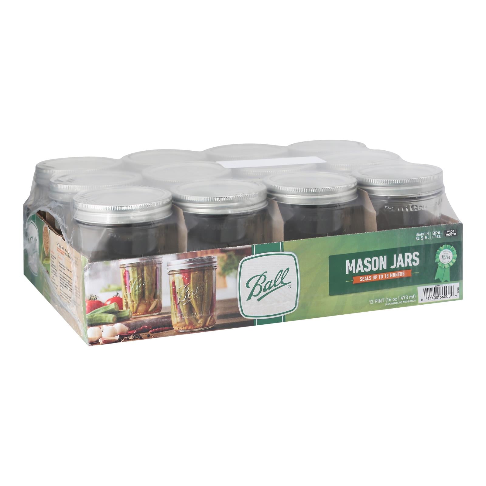 Ball Canning Pint Wide Mouth Can - Case Of 1 - 12 Count - GreatEagleInc