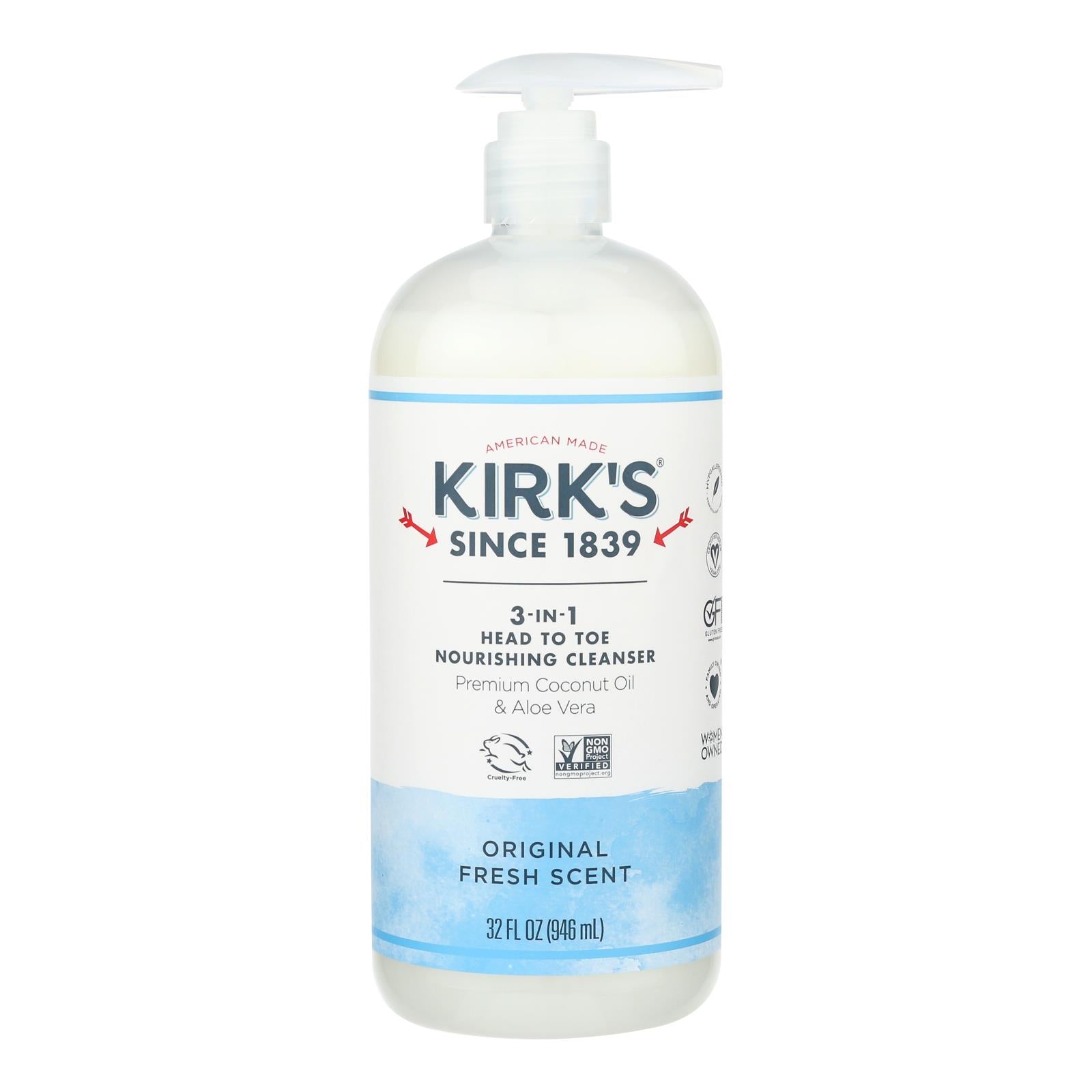 Kirk's Natural - 3-in-1 Cleanser Originl Frsh - 32 Fz - GreatEagleInc