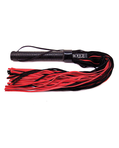 Rouge Suede Flogger W/leather Handle - Black/red - GreatEagleInc