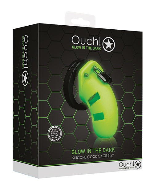 Shots Ouch 3.5" Model 20 Cock Cage - Glow In The Dark - GreatEagleInc