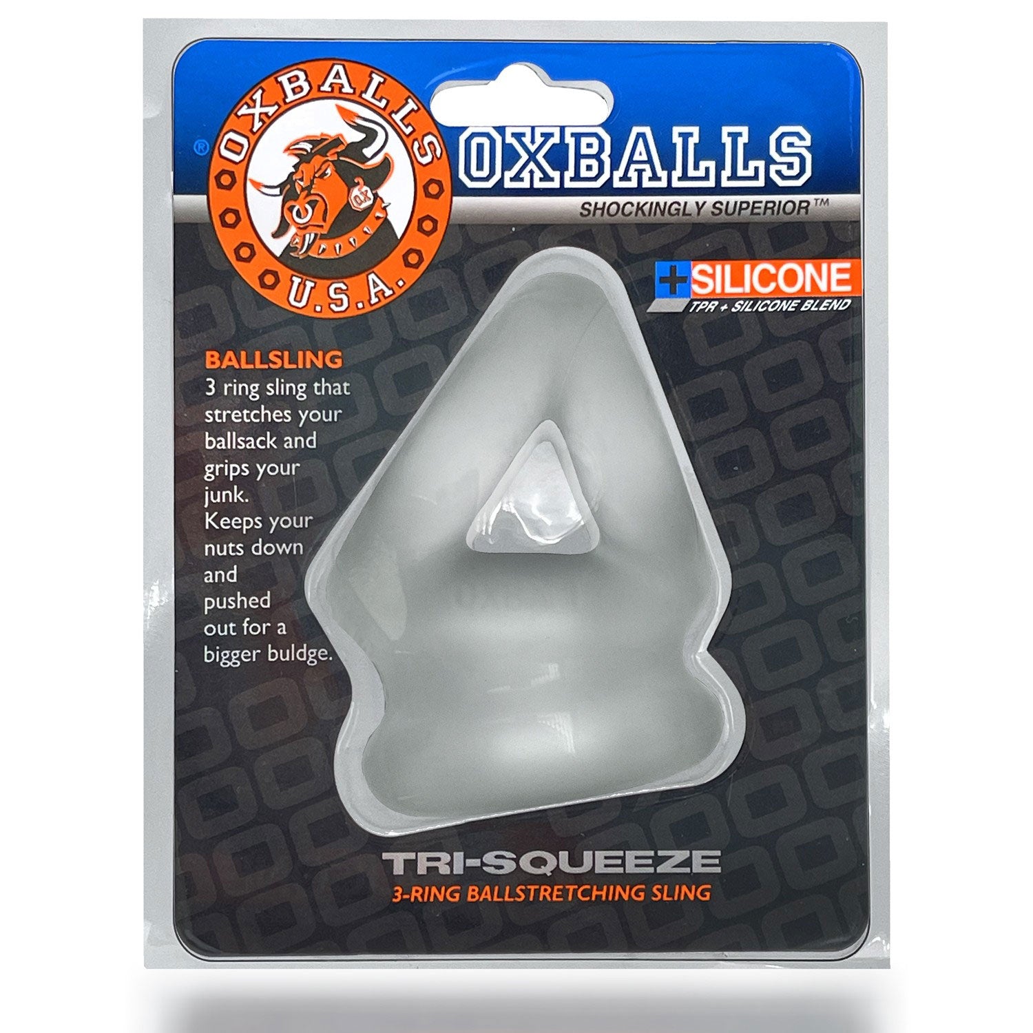 Tri-Squeeze Cocksling - Clear - GreatEagleInc