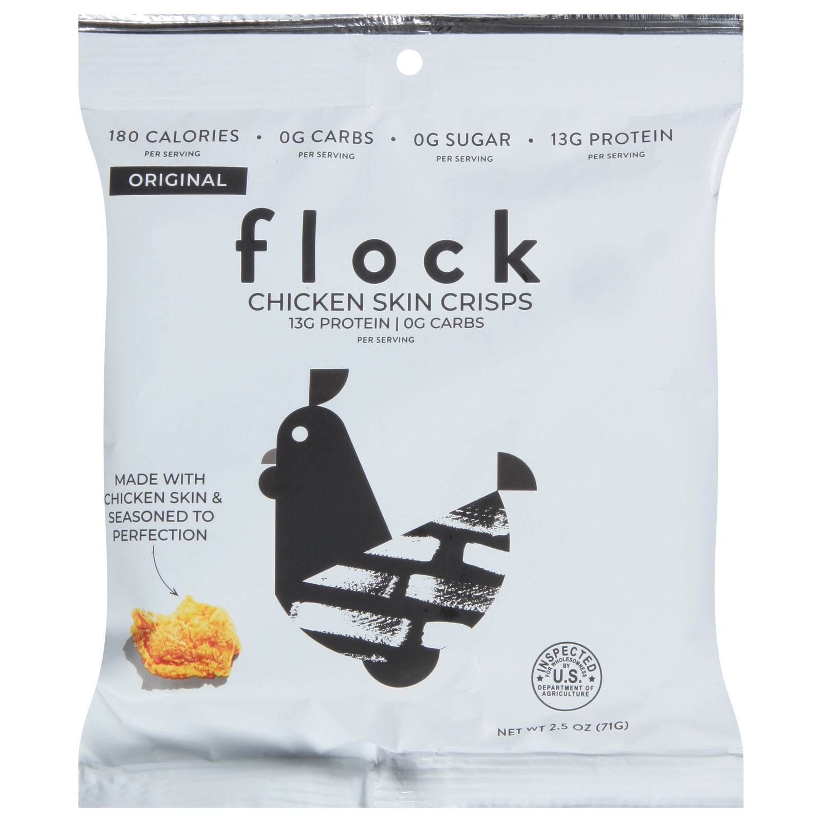 Flock - Chips Chicken Skin Original - Case Of 8-2.5 Oz - GreatEagleInc