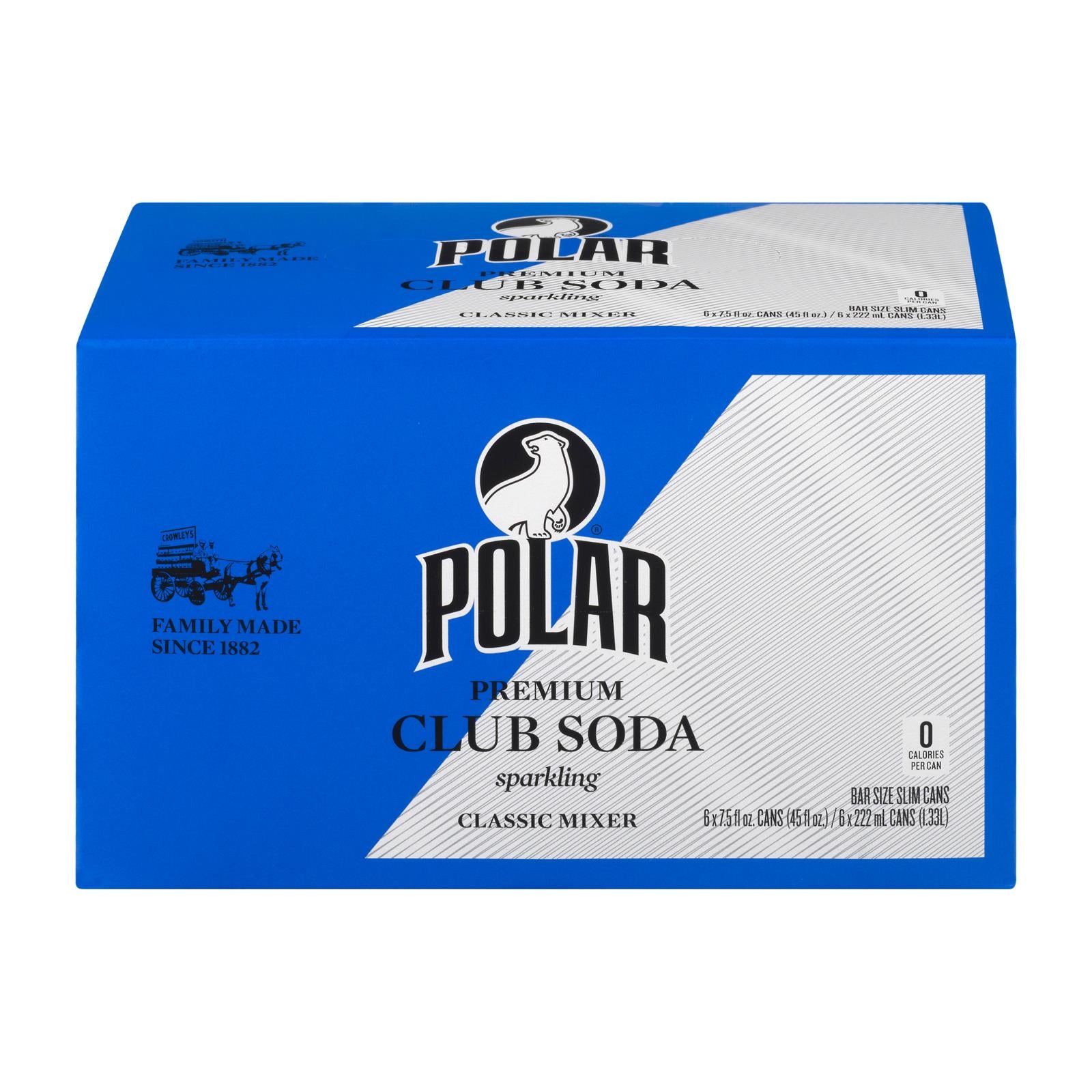 Polar Beverages - Club Soda 6pk - Case Of 4-6/7.5 Fz - GreatEagleInc