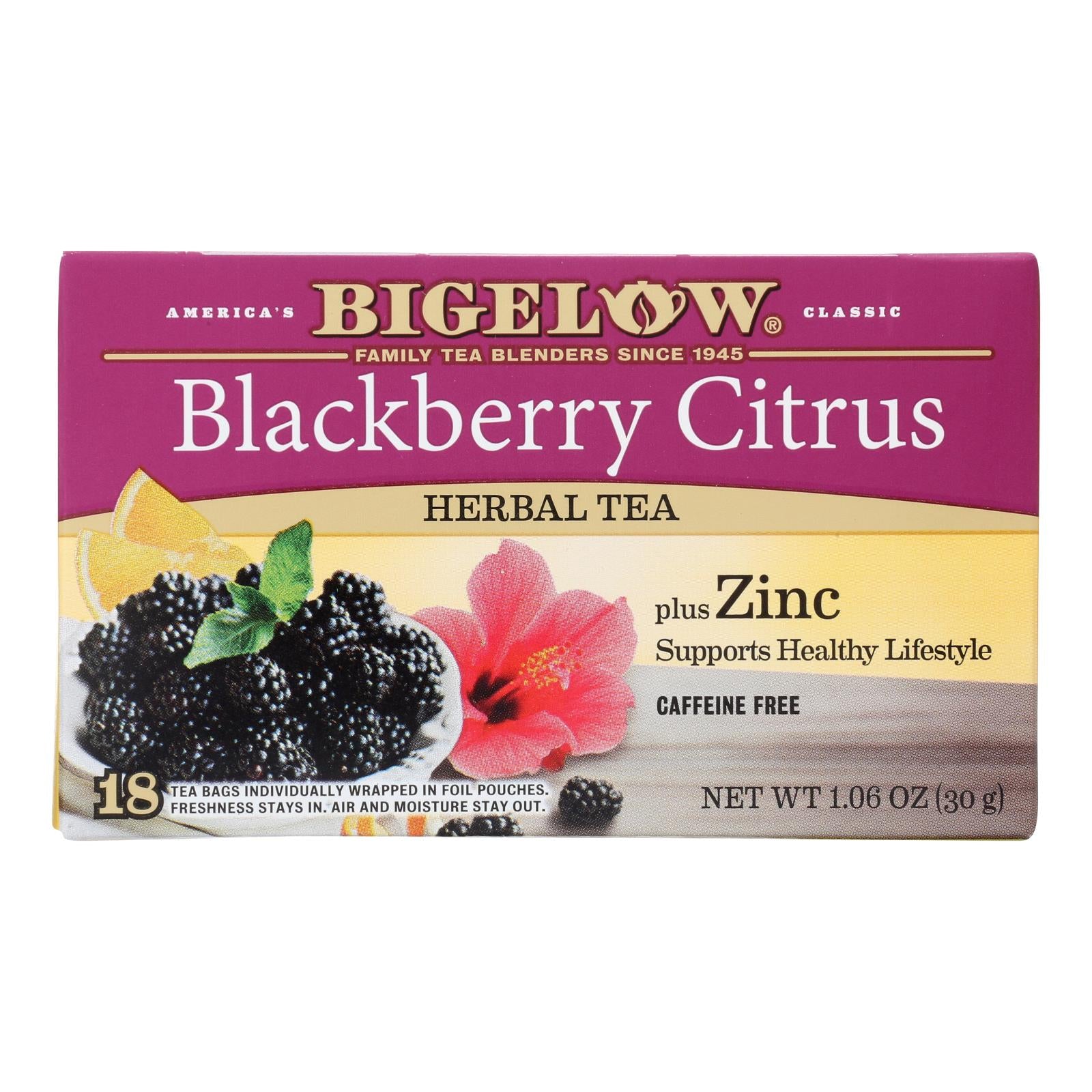 Bigelow Tea - Tea Hrbl Blckbry Citrus - Case Of 6-18 Bag - GreatEagleInc