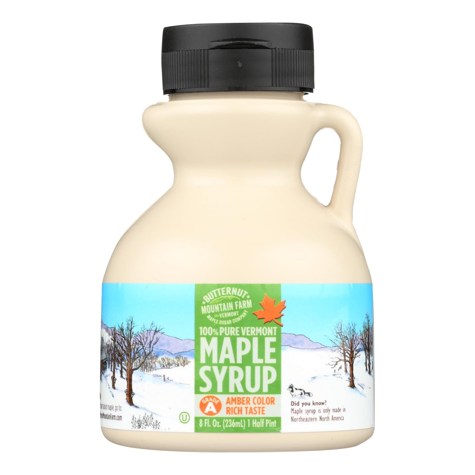 Butternut Mountain Farm - Maple Syrup - Amber Grade A - Case Of 24 - 8 Fl Oz. - GreatEagleInc