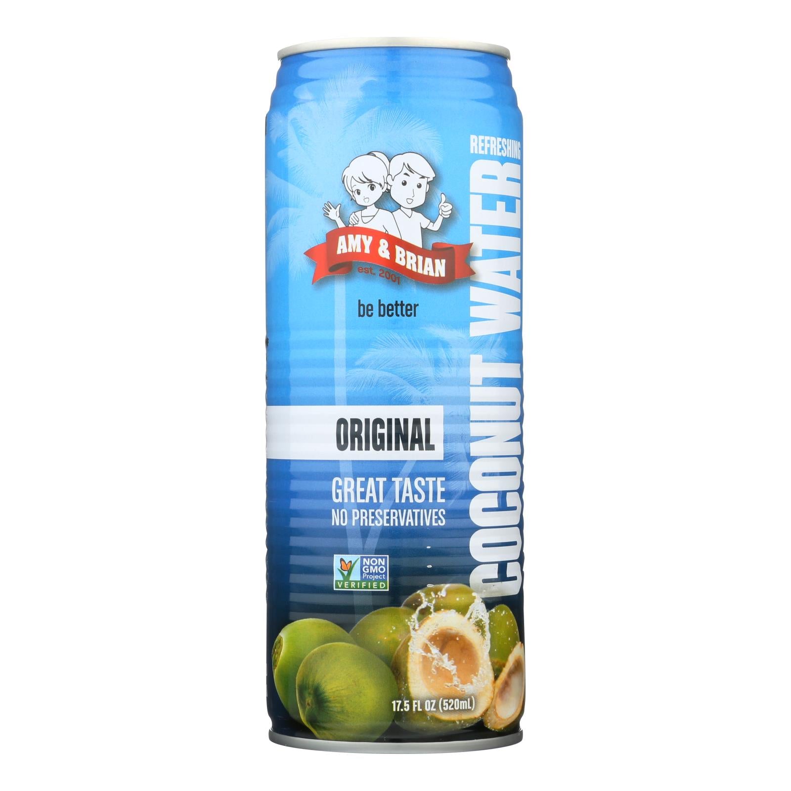 Amy And Brian - Coconut Water - Original - Case Of 12 - 17.5 Fl Oz. - GreatEagleInc