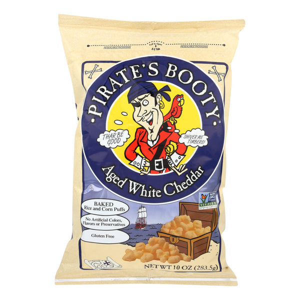 Pirate Brands Booty Puffs - Aged White Cheddar - Case Of 6 - 10 Oz. - GreatEagleInc