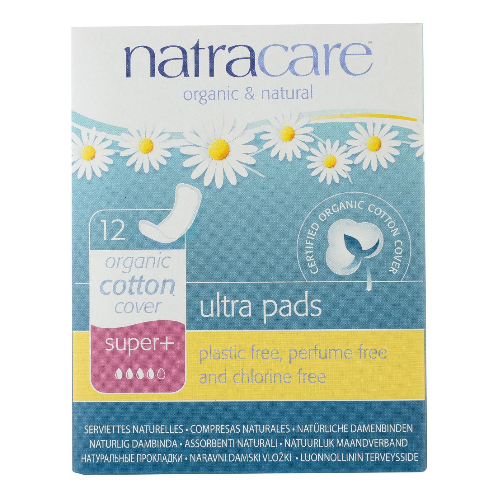 Natracare Natural Ultra Pads Super Plus W/organic Cotton Cover -  12 Pack - GreatEagleInc