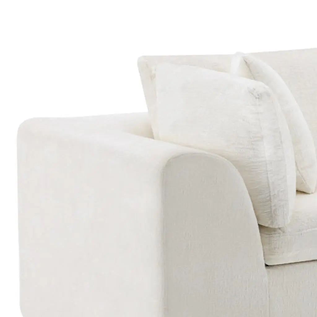 138" Beige Chenille Modular Sofa With Toss Pillows Homeroots Living Room