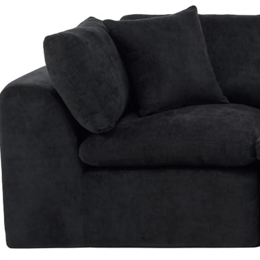 138" Black Chenille Modular Sofa With Toss Pillows Homeroots Living Room