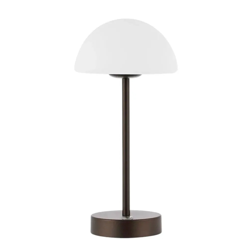 13" Antiqued Bronze USB Table Lamp With Dome Shade Homeroots Lighting