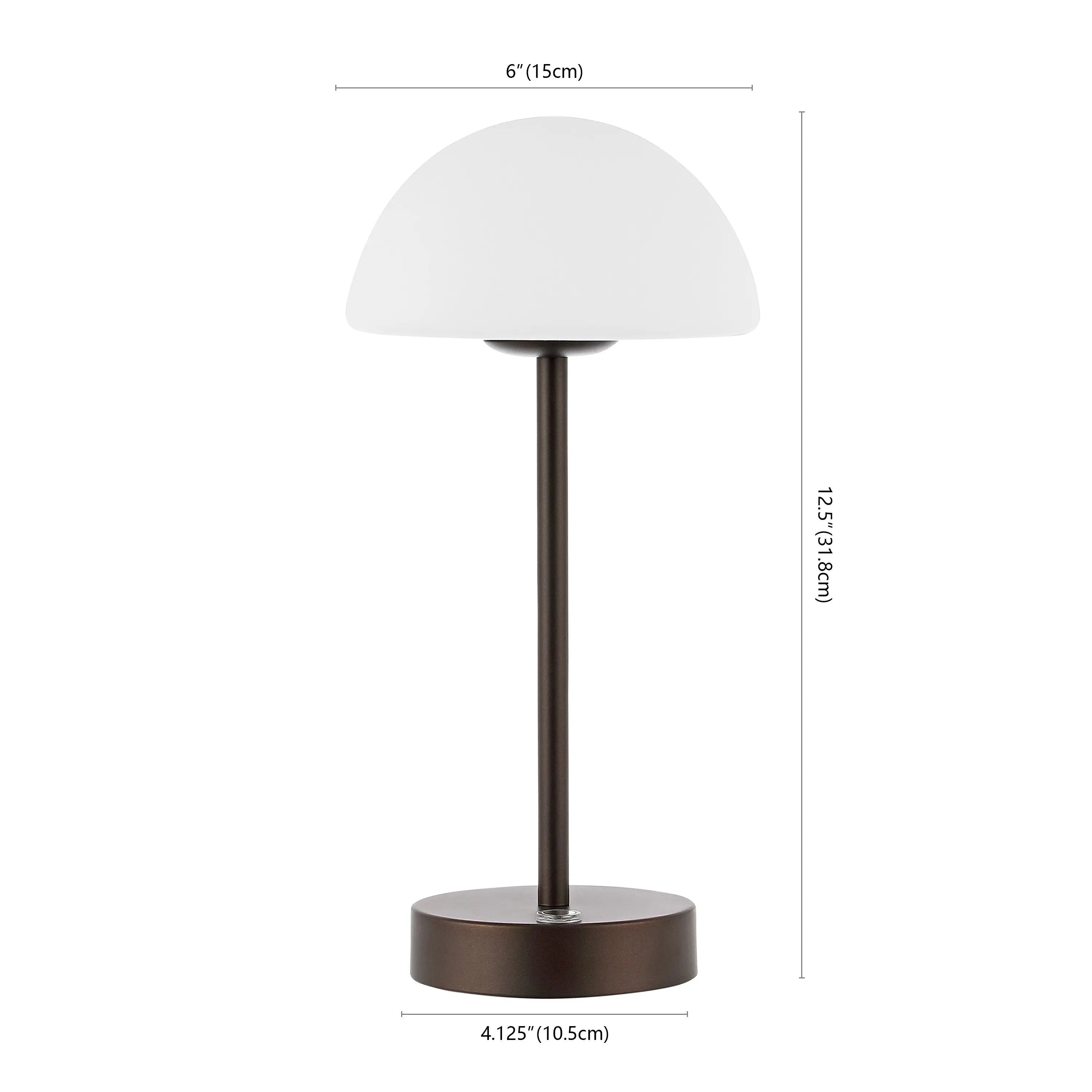 13" Antiqued Bronze USB Table Lamp With Dome Shade Homeroots Lighting