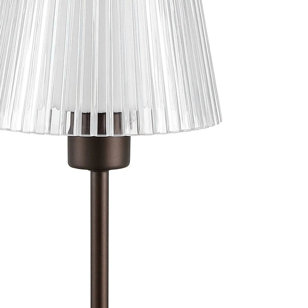 13" Antiqued Bronze USB Table Lamp With Empire Shade Homeroots Lighting