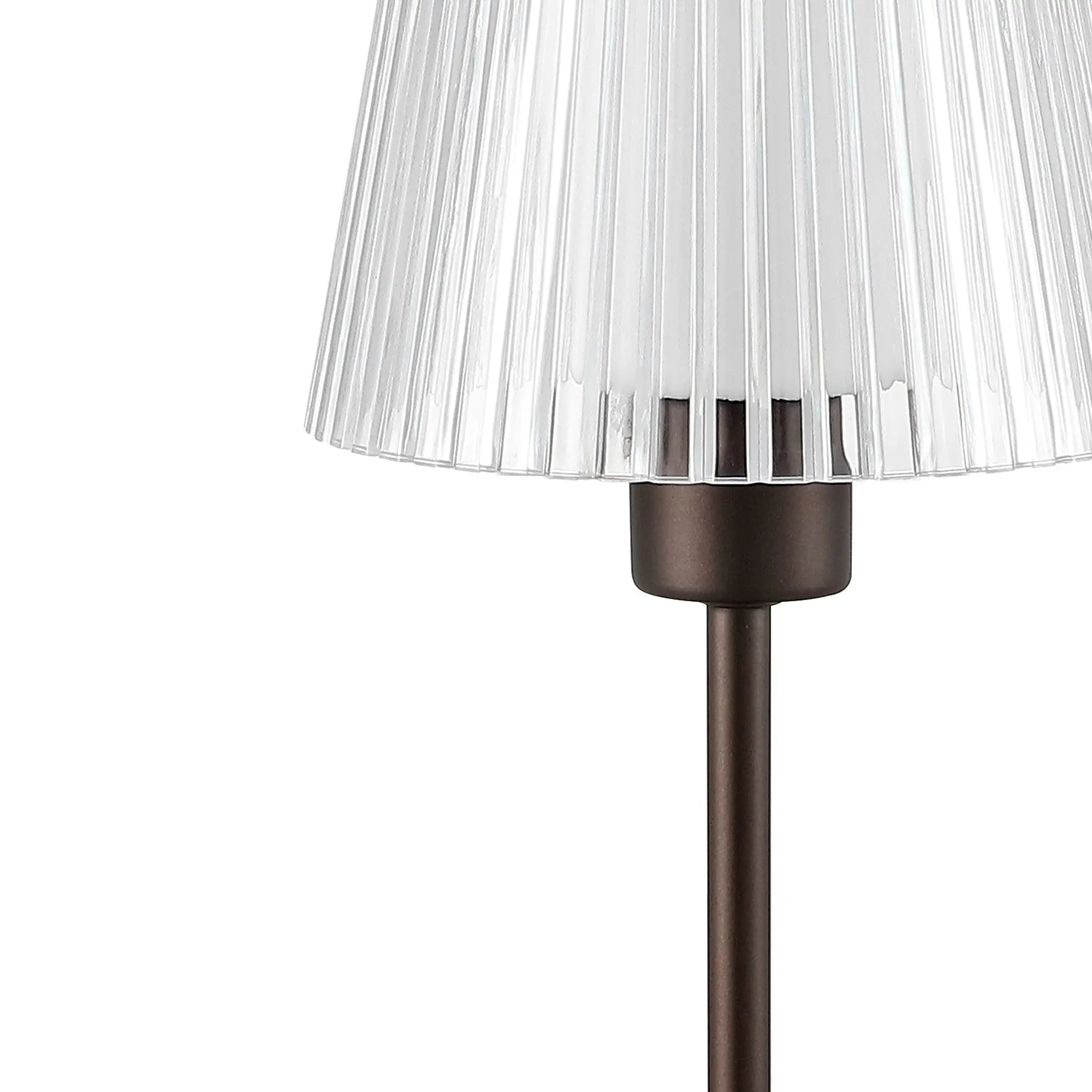 13" Antiqued Bronze USB Table Lamp With Empire Shade Homeroots Lighting