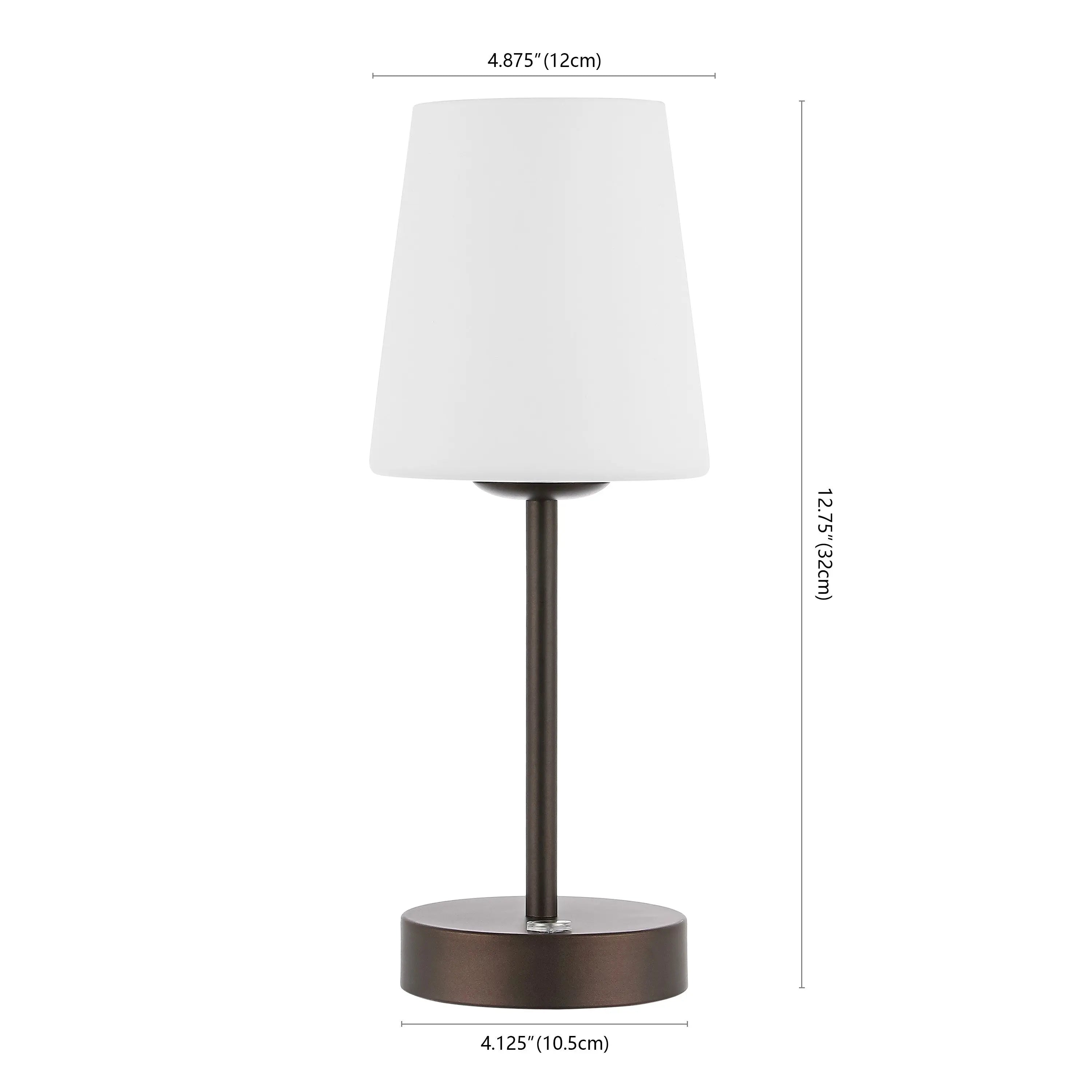 13" Antiqued Bronze USB Table Lamp With Empire Shade Homeroots Lighting